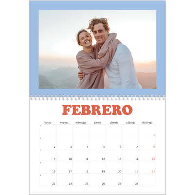 Calendario personalizado doble A4 — Marcos retro [Febrero]