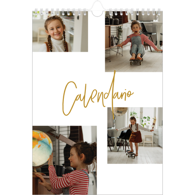 Calendario personalizado A4 — Rotulador dorado [portada]
