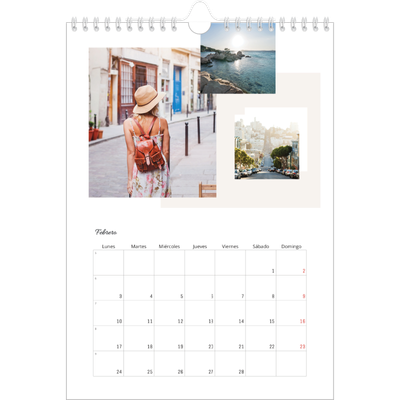 Calendario personalizado A4 — Tonos apagados [Febrero]