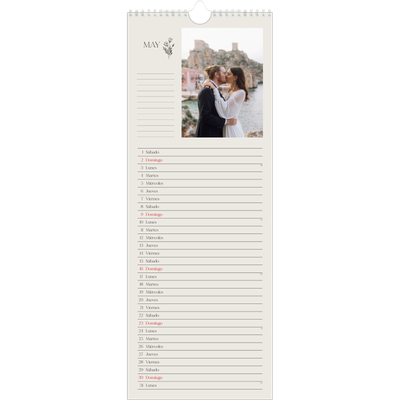 Calendario de cocina  — Iniciales en flor [Mayo]