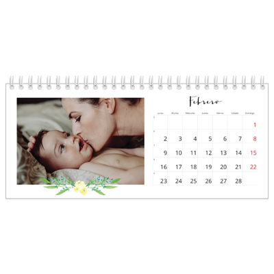 Calendarios de mesa — Ilustraciones de flores [Febrero]