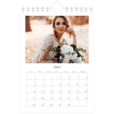 Calendario personalizado A5 — Clásico cobalto [Abril]