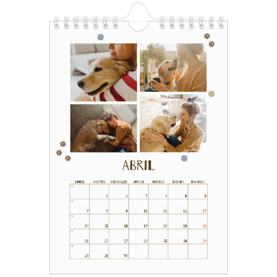Calendario personalizado A5 — Cachorro juguetón [Abril]
