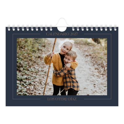 Calendario personalizado A5 — Azul de Prusia [portada]