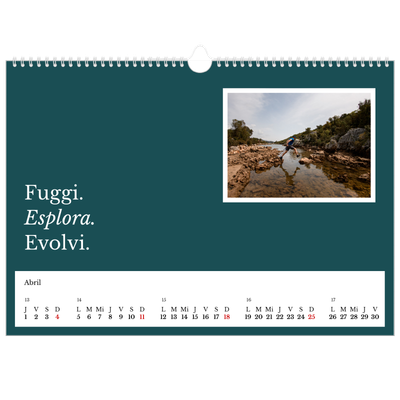 Calendario A3 horizontal — Tierra editorial [Abril]