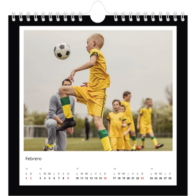 Calendarios Cuadrados — Marco negro [Febrero]