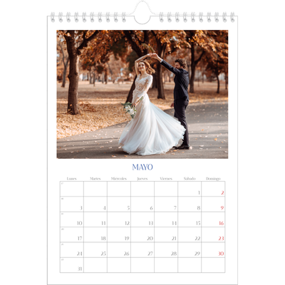 Calendario personalizado A4 — Clásico cobalto [Mayo]