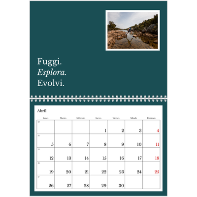Calendario personalizado doble A4 — Tierra editorial [Abril]