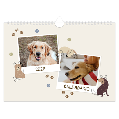 Calendario A4 horizontal — Cachorro juguetón [portada]