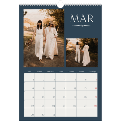 Calendarios A3 — Pizarra y caligrafía [Marzo]