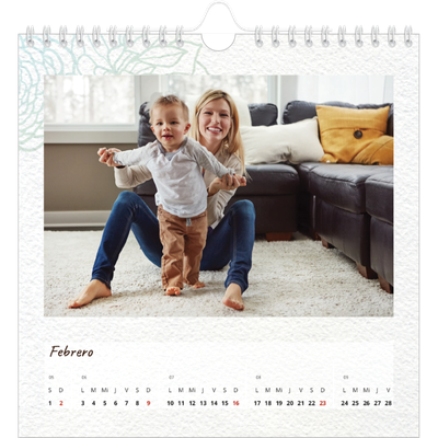 Calendarios Cuadrados — Papel de regalo floral [Febrero]
