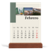 Calendario de mesa con base de madera - vertical  — Lugares del mundo [Febrero]