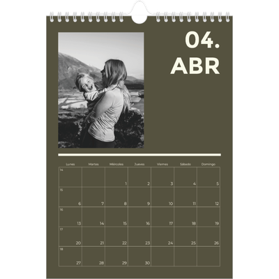 Calendario personalizado A4 — Contemporáneo atrevido [Abril]