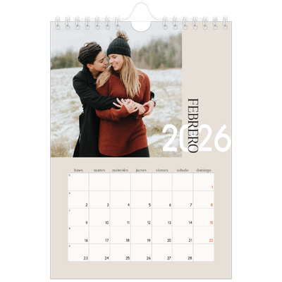 Calendario personalizado A5 — Texto superpuesto [Febrero]