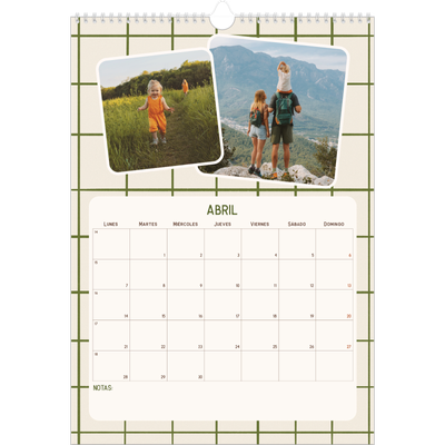 Calendarios A3 — Patrones retro [Abril]