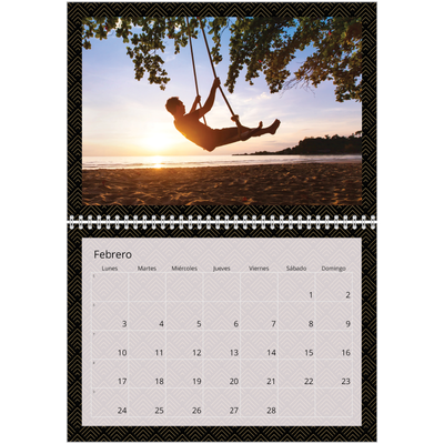 Calendario personalizado doble A4 — Geométrico [Febrero]