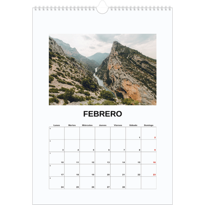 Calendarios A3 — Foto simple [Febrero]