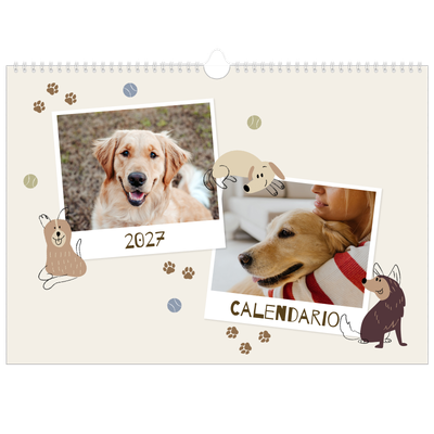 Calendario A3 horizontal — Cachorro juguetón [portada]
