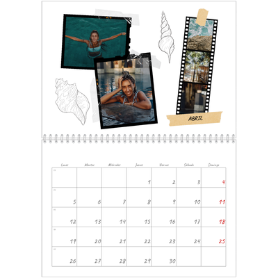 Calendario personalizado doble A4 — Scrapbook con estilo [Abril]