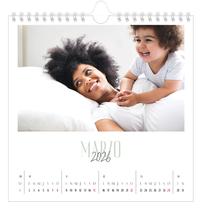 Calendarios Cuadrados — Tipografía mixta [Marzo]