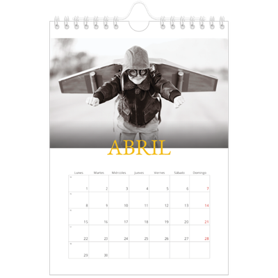 Calendario personalizado A5 — Estilo Heritage [Abril]