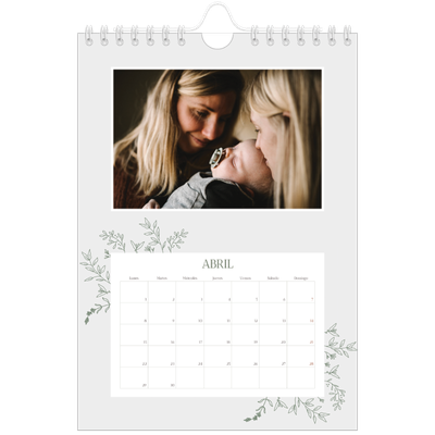 Calendario personalizado A5 — Flores dibujadas [Abril]