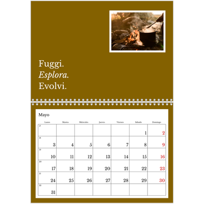 Calendario personalizado doble A4 — Tierra editorial [Mayo]