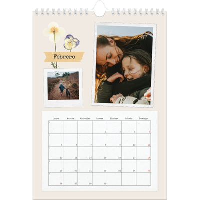 Calendario personalizado A4 — Scrapbook vintage [Febrero]