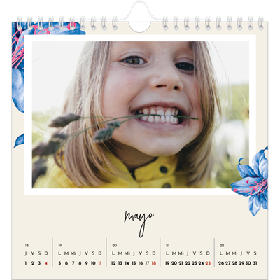 Calendarios Cuadrados — Flores pintadas [portada]