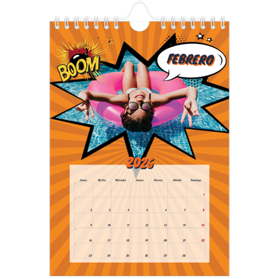Calendario personalizado A5 — Libro de cómics [Febrero]