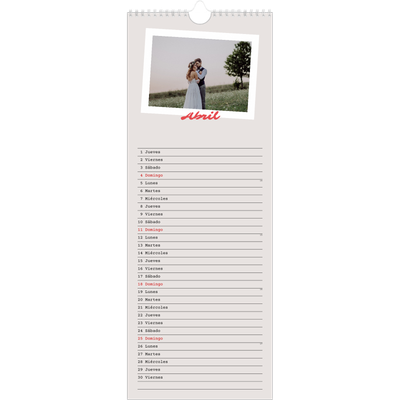 Calendario de cocina  — Firmado en carmín [Abril]