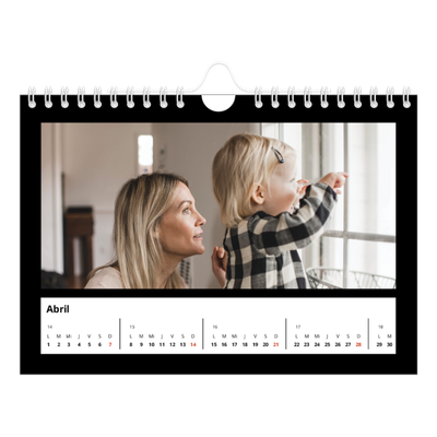 Calendario personalizado A5 — Margen negro [Abril]