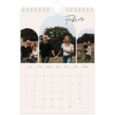 Calendario personalizado A5 — Arco de recuerdos [Febrero]
