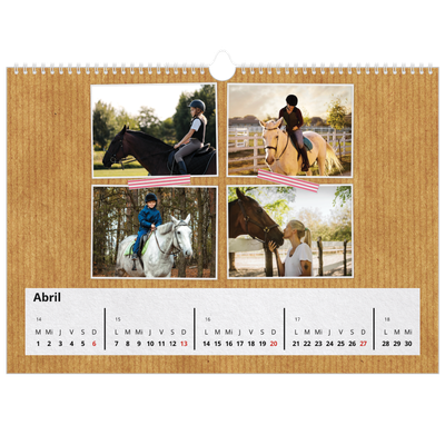 Calendario A3 horizontal — Cinta adhesiva craft [Abril]
