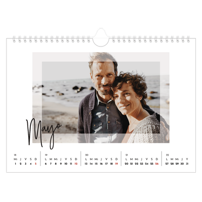 Calendario A4 horizontal — Marco transparente [portada]