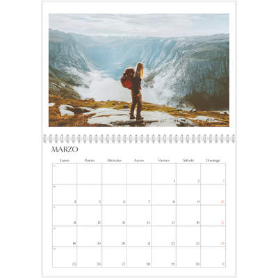 Calendario personalizado doble A4 — Atardeceres surferos [Marzo]