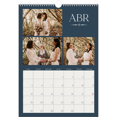 Calendarios A3 — Pizarra y caligrafía [Abril]