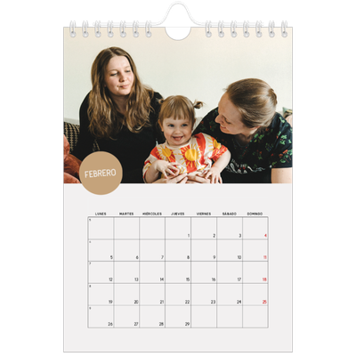Calendario personalizado A5 — Pegatina de foto [Febrero]