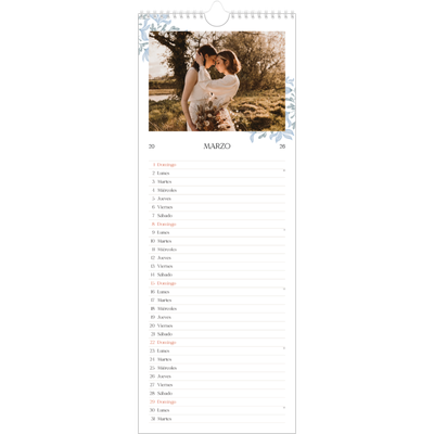 Calendario de cocina  — Romance en blanco y azul [Marzo]