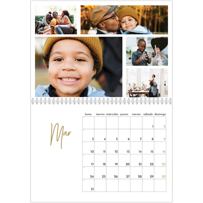 Calendario personalizado doble A4 — Texto en garabatos [Marzo]