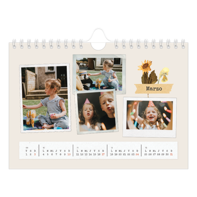 Calendario personalizado A5 — Scrapbook vintage [Marzo]