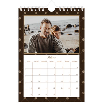 Calendario personalizado A5 — Vintage monocromo [Febrero]