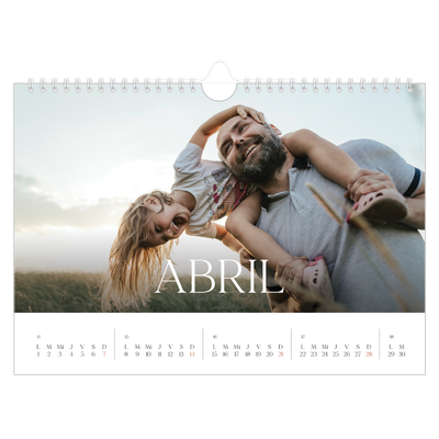 Calendario A4 horizontal — Doce grandes meses [Abril]