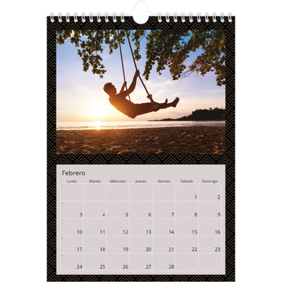 Calendario personalizado A4 — Geométrico [Febrero]