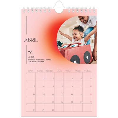 Calendario personalizado A5 — Degradado astrológico [Abril]