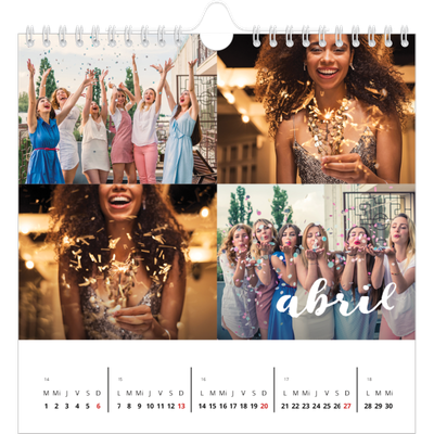 Calendarios Cuadrados — Guión sencillo [Abril]