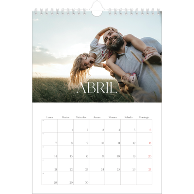 Calendario personalizado A4 — Doce grandes meses [Abril]