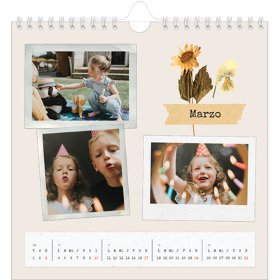 Calendarios Cuadrados — Scrapbook vintage [Marzo]