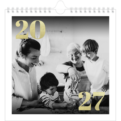 Calendarios Cuadrados — Números grandes de purpurina [portada]