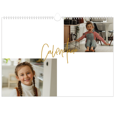 Calendario A3 horizontal — Rotulador dorado [portada]